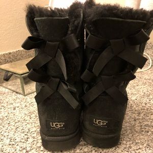 Black UGG Bailey Bow Boots